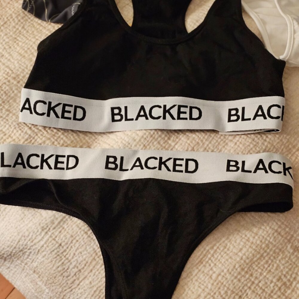 Official, not worn, "Blacked" bikini.